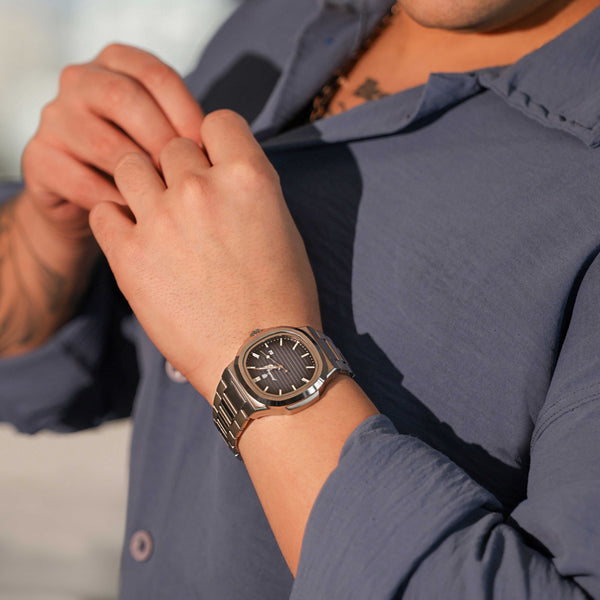 Zegarek męski | Stylowy i elegancki zegarek na stalowej bransolecie