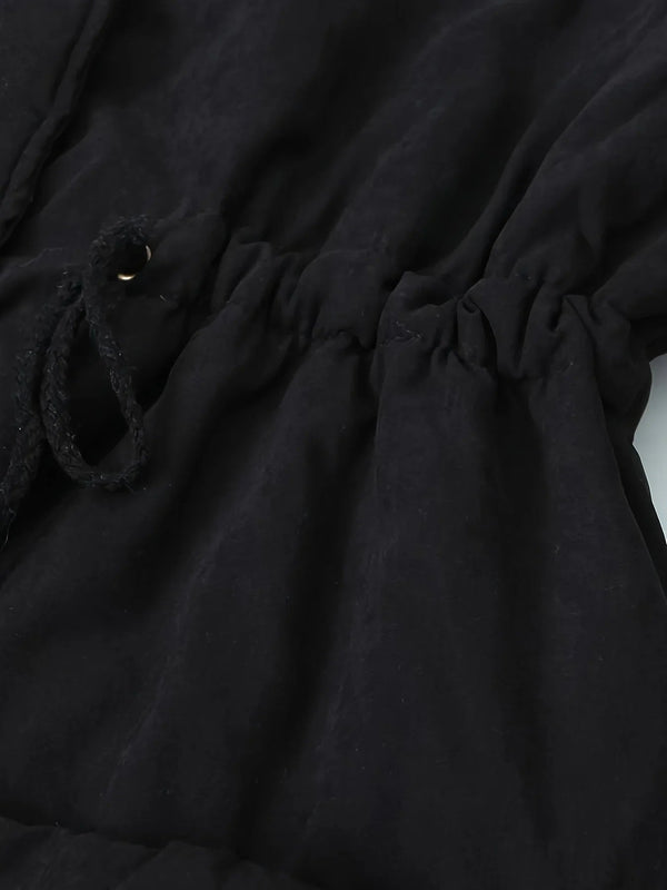 Parka damska | Zimowa z podszyciem fleece i kieszeniami