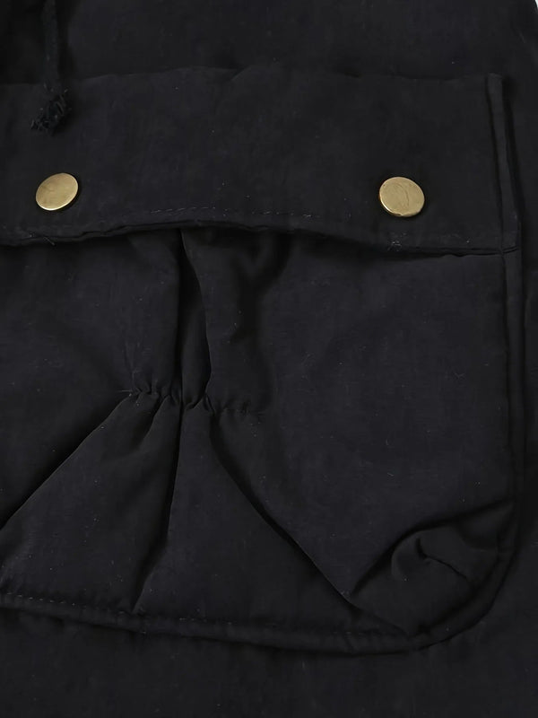 Parka damska | Zimowa z podszyciem fleece i kieszeniami
