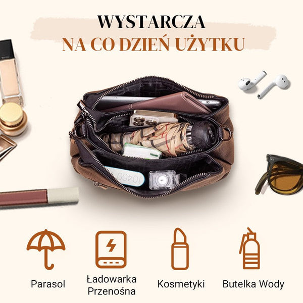 Torebka damska ze skóry naturalnej | Model na ramię i do ręki