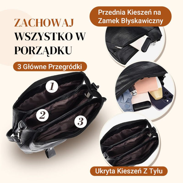 Torebka damska ze skóry naturalnej | Model na ramię i do ręki