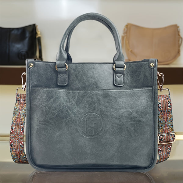 Torebka damska retro | Modna torba z szerokim paskiem boho