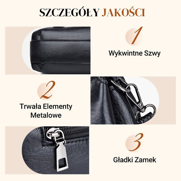 Torebka damska ze skóry naturalnej | Model na ramię i do ręki