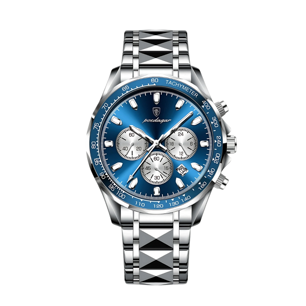 Zegarek męski premium | Elegancki zegarek z chronografem i stalową bransoletą