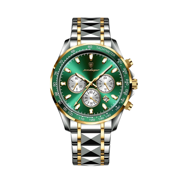 Zegarek męski premium | Elegancki zegarek z chronografem i stalową bransoletą