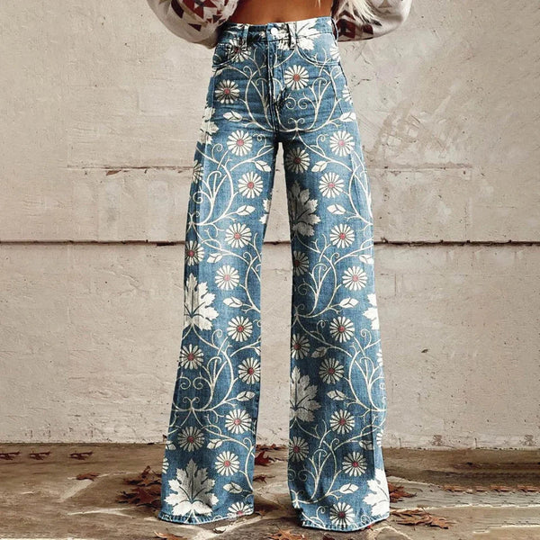 Boho Kwiatowa Vintage Spodnie | Letni styl w retro wydaniu