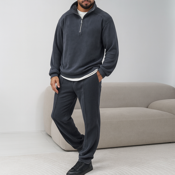Dres Męskie | Miękki i wygodny komplet loungewear z ocieplanej tkaniny