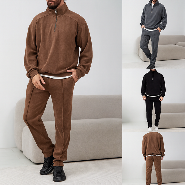 Dres Męskie | Miękki i wygodny komplet loungewear z ocieplanej tkaniny