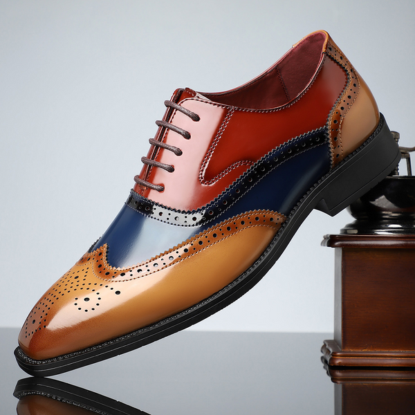 Skórzane brogsy męskie | Eleganckie buty wizytowe Cambridge