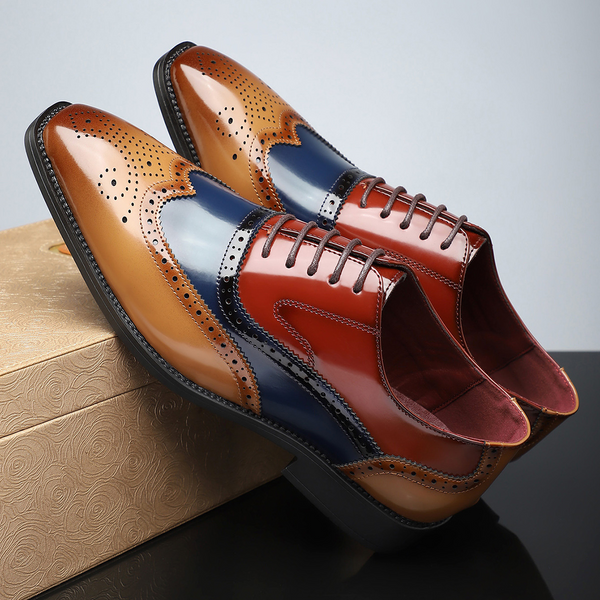 Skórzane brogsy męskie | Eleganckie buty wizytowe Cambridge