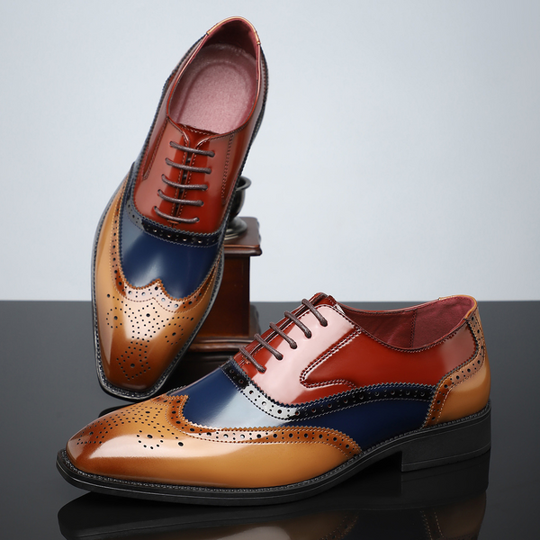 Skórzane brogsy męskie | Eleganckie buty wizytowe Cambridge