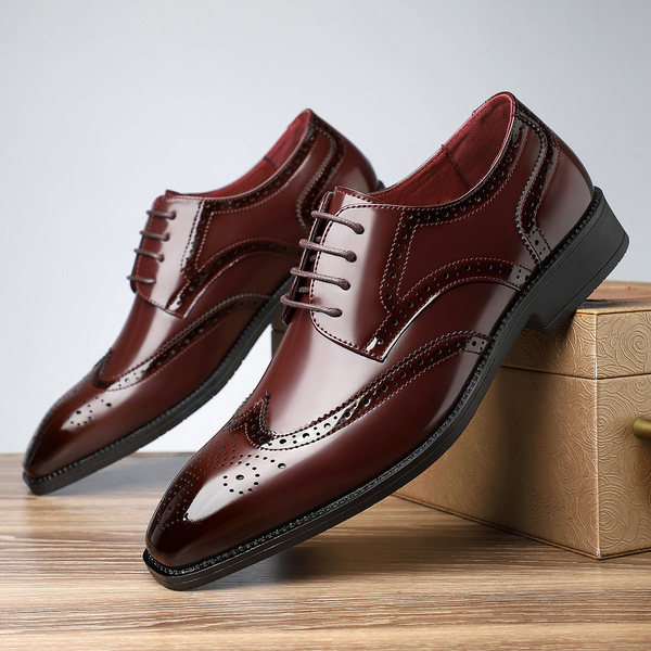 Skórzane brogsy męskie | Eleganckie buty wizytowe Cambridge