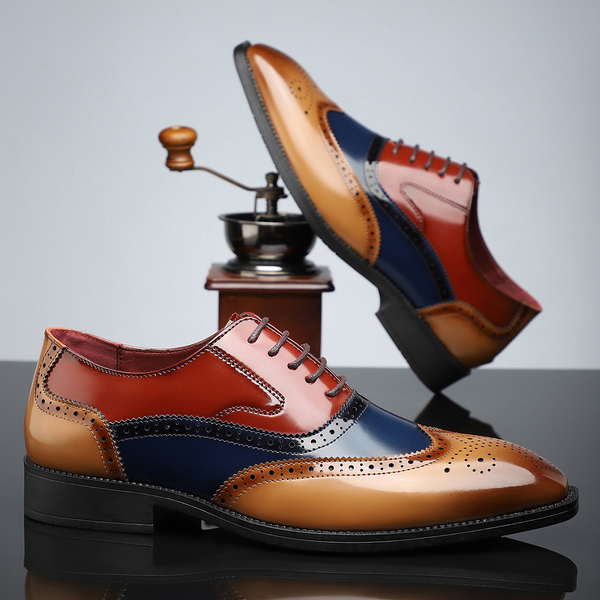 Skórzane brogsy męskie | Eleganckie buty wizytowe Cambridge
