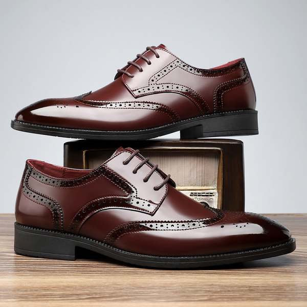 Skórzane brogsy męskie | Eleganckie buty wizytowe Cambridge