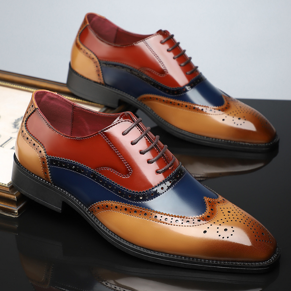 Skórzane brogsy męskie | Eleganckie buty wizytowe Cambridge