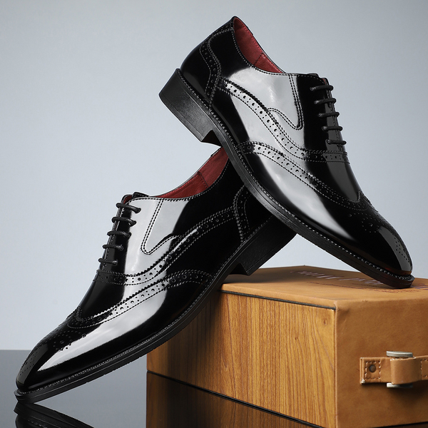 Skórzane brogsy męskie | Eleganckie buty wizytowe Cambridge