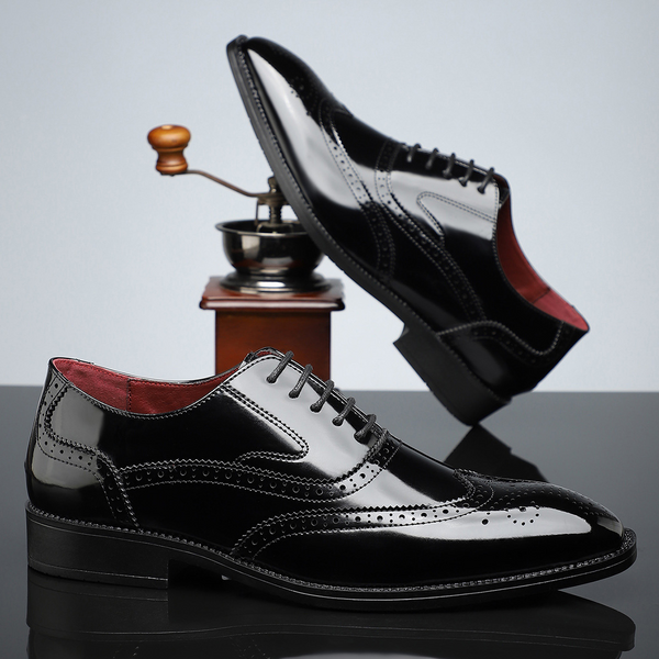 Skórzane brogsy męskie | Eleganckie buty wizytowe Cambridge