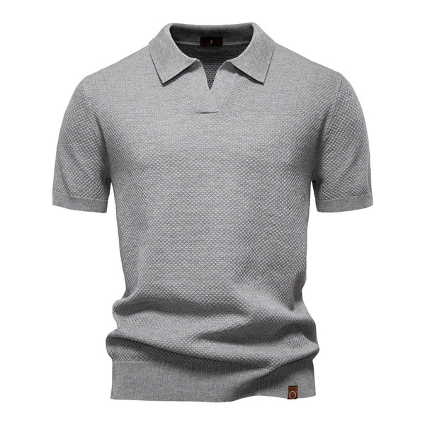 Elegance Polo | Poloshirt z otwartym kołnierzem i lekką strukturą