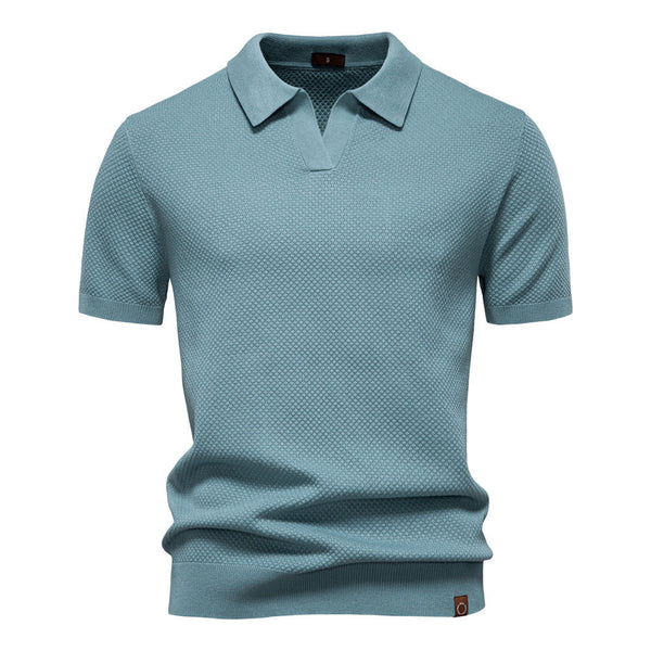 Elegance Polo | Poloshirt z otwartym kołnierzem i lekką strukturą