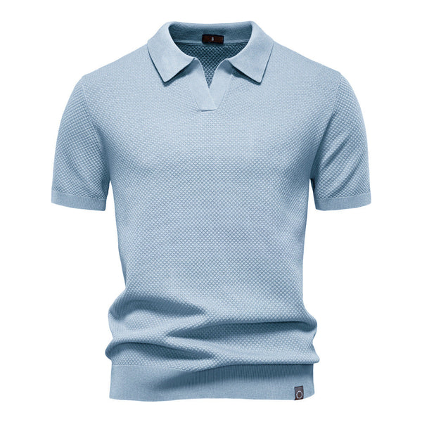 Elegance Polo | Poloshirt z otwartym kołnierzem i lekką strukturą