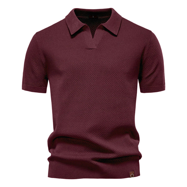 Elegance Polo | Poloshirt z otwartym kołnierzem i lekką strukturą