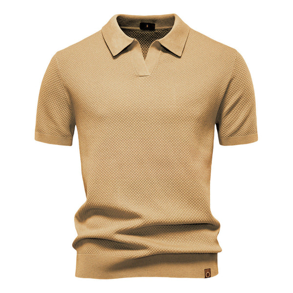 Elegance Polo | Poloshirt z otwartym kołnierzem i lekką strukturą