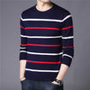 Sweter męski w paski | Casualowy sweter z okrągłym dekoltem
