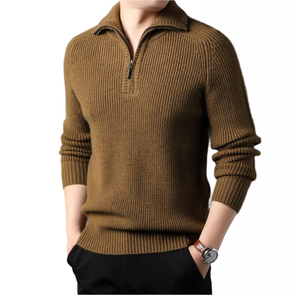 Sweter męski quarter-zip | Ciepły i elegancki