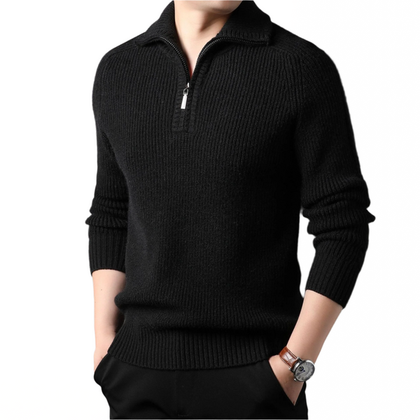 Sweter męski quarter-zip | Ciepły i elegancki