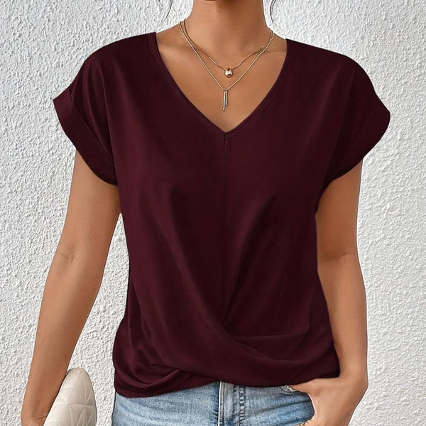 Mila | Casual T-shirt z dekoltem w serek
