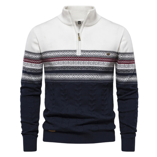 Sweter męski z zamkiem Nordic | Dzianinowy