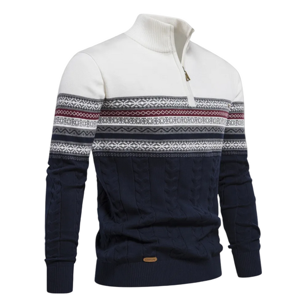 Sweter męski z zamkiem Nordic | Dzianinowy