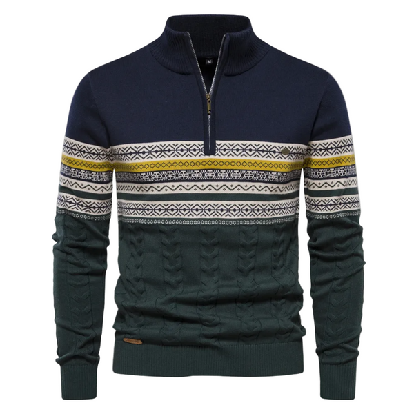 Sweter męski z zamkiem Nordic | Dzianinowy