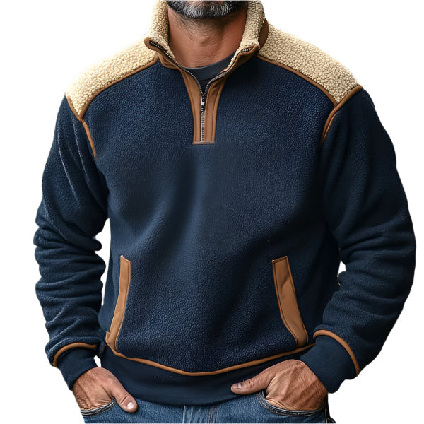 Sweter z sherpy HighlandFleece | Z kontrastowymi detalami