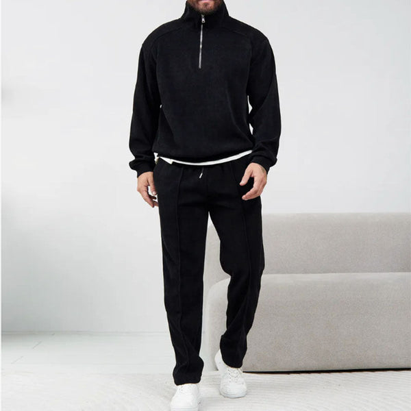 Dres Męskie | Miękki i wygodny komplet loungewear z ocieplanej tkaniny