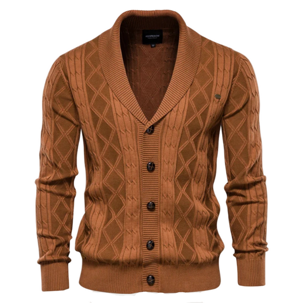 Sweter męski typu kardigan | Dzianinowy