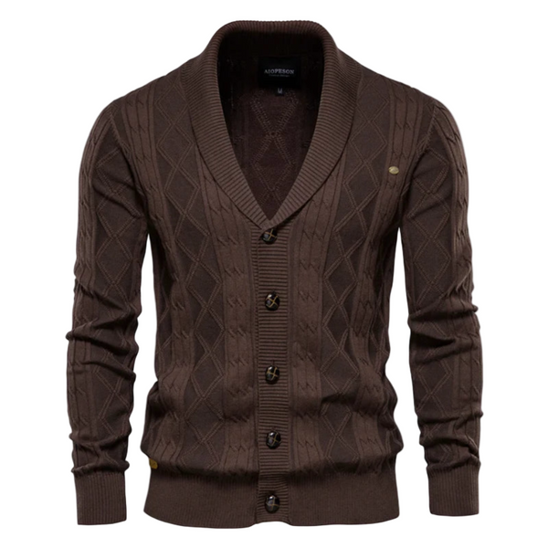 Sweter męski typu kardigan | Dzianinowy