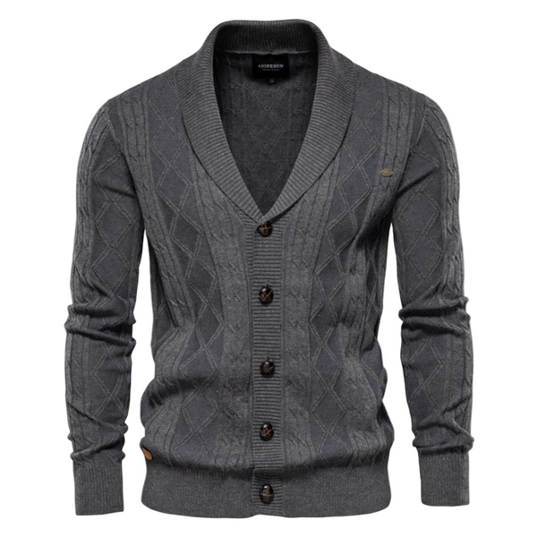 Sweter męski typu kardigan | Dzianinowy