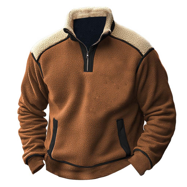 Sweter z sherpy HighlandFleece | Z kontrastowymi detalami