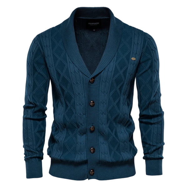 Sweter męski typu kardigan | Dzianinowy