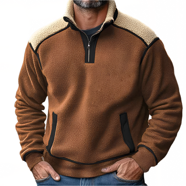 Sweter z sherpy HighlandFleece | Z kontrastowymi detalami