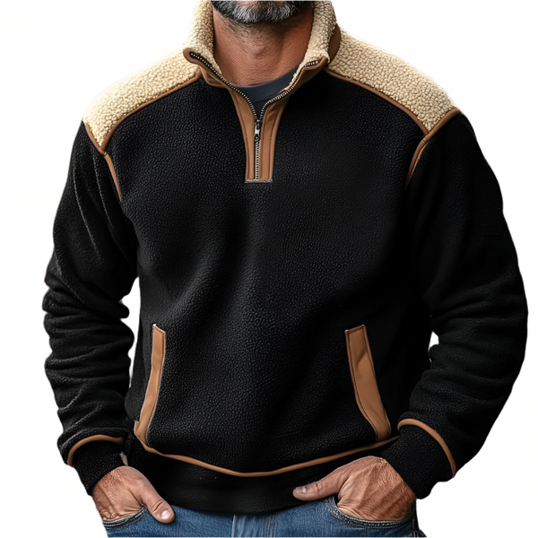 Sweter z sherpy HighlandFleece | Z kontrastowymi detalami