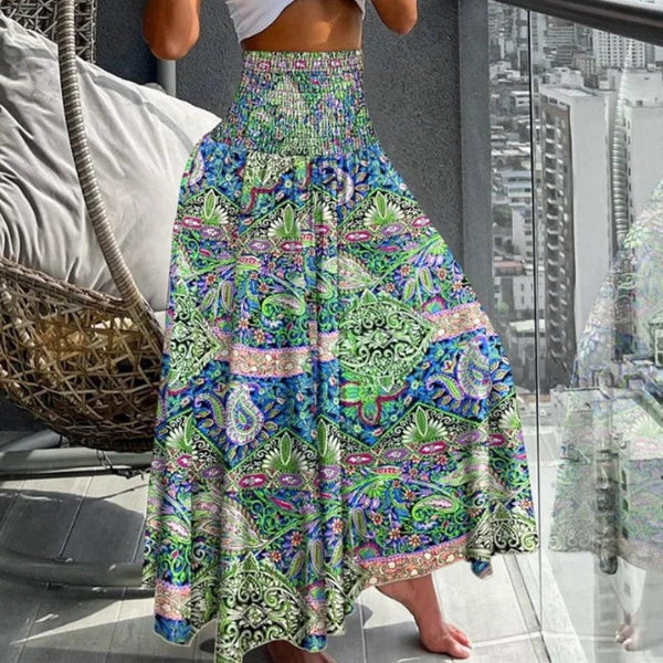 Spódnica Boho w kształcie litery A z wysokim stanem | Na elegancki letni look