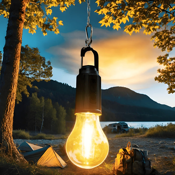 Ładowalna retro żarówka | Idealna na camping!