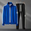 Męski dres treningowy | Sportowy dres z zamkiem i wzorem w paski