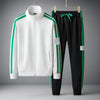 Męski dres treningowy | Sportowy dres z zamkiem i wzorem w paski