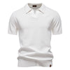 Elegance Polo | Poloshirt z otwartym kołnierzem i lekką strukturą