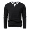 Henley | Męska koszula z długim rękawem z minimalistycznym kołnierzykiem Henley
