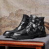 Skórzane męskie buty typu biker | Boots