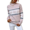 Sweter damski z skandynawskim wzorem zimowym | Dzianina